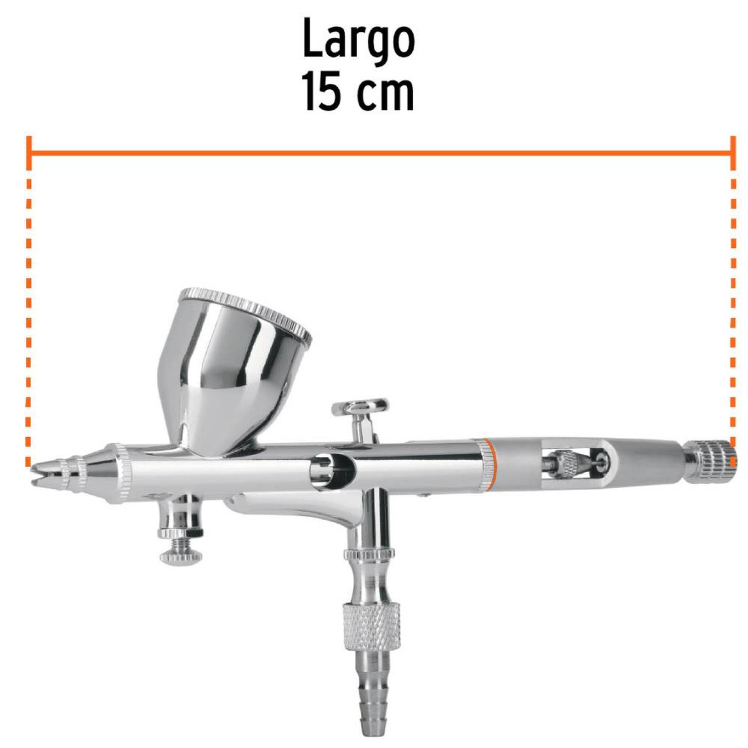 PISTOLA AERÓGRAFICA DE GRAVEDAD 0.3MM CON VASO FIJO 7 ML TRUPER 16020 - 3