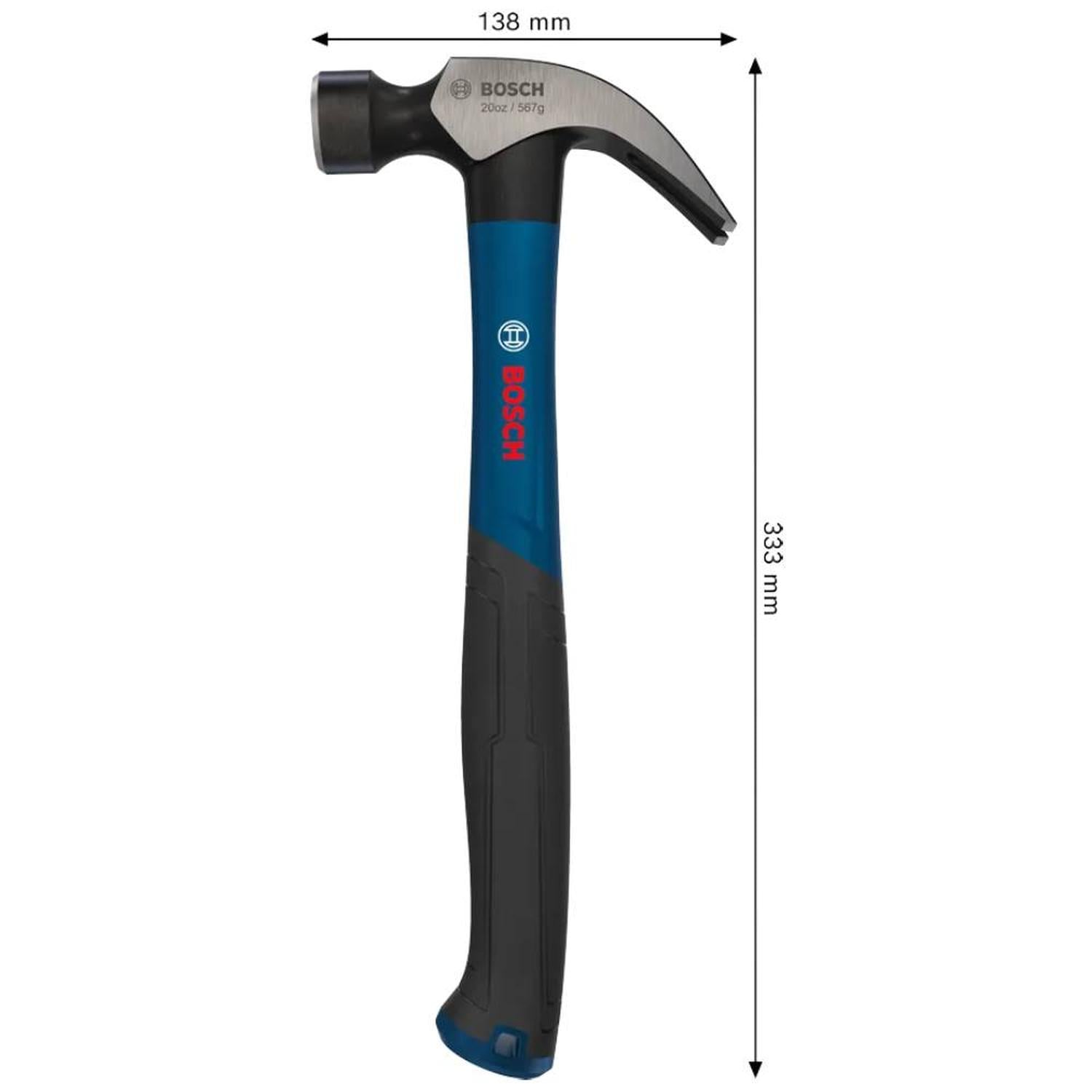 MARTILLO DE UÑA CURVA 20 OZ BOSCH 1600.A03.AK6-000 - 2
