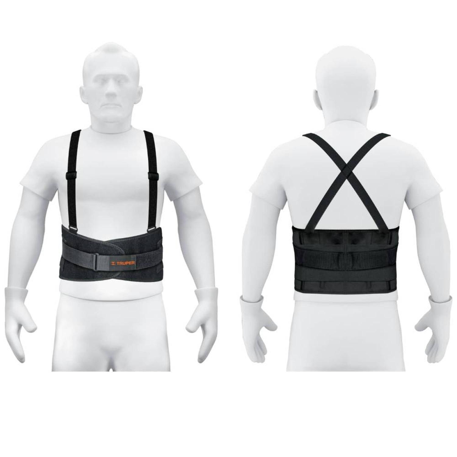 FAJA LUMBAR CON TIRANTES AJUSTABLES Y TERCER CINTURÓN TALLA M TRUPER 14216 - 1