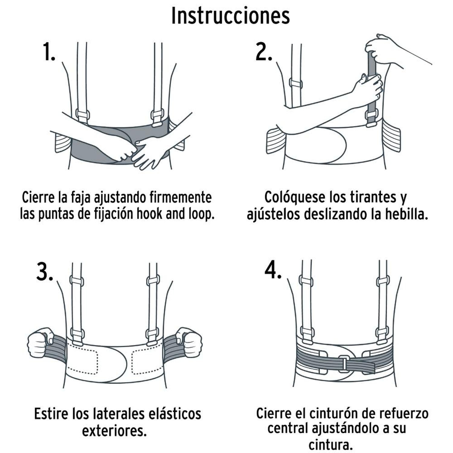 FAJA LUMBAR CON TIRANTES AJUSTABLES Y TERCER CINTURÓN TALLA XG TRUPER 10956 - 3