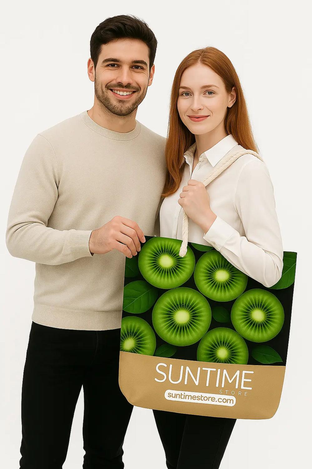 BOLSA ORGANIZADORA UNISEX IDEAL PARA VACACIONES, PICNIC, KIWI, FRUTA, BOLSA DE HOMBRO, BOLSA DE VIAJ NEGRO 1000028 - 7