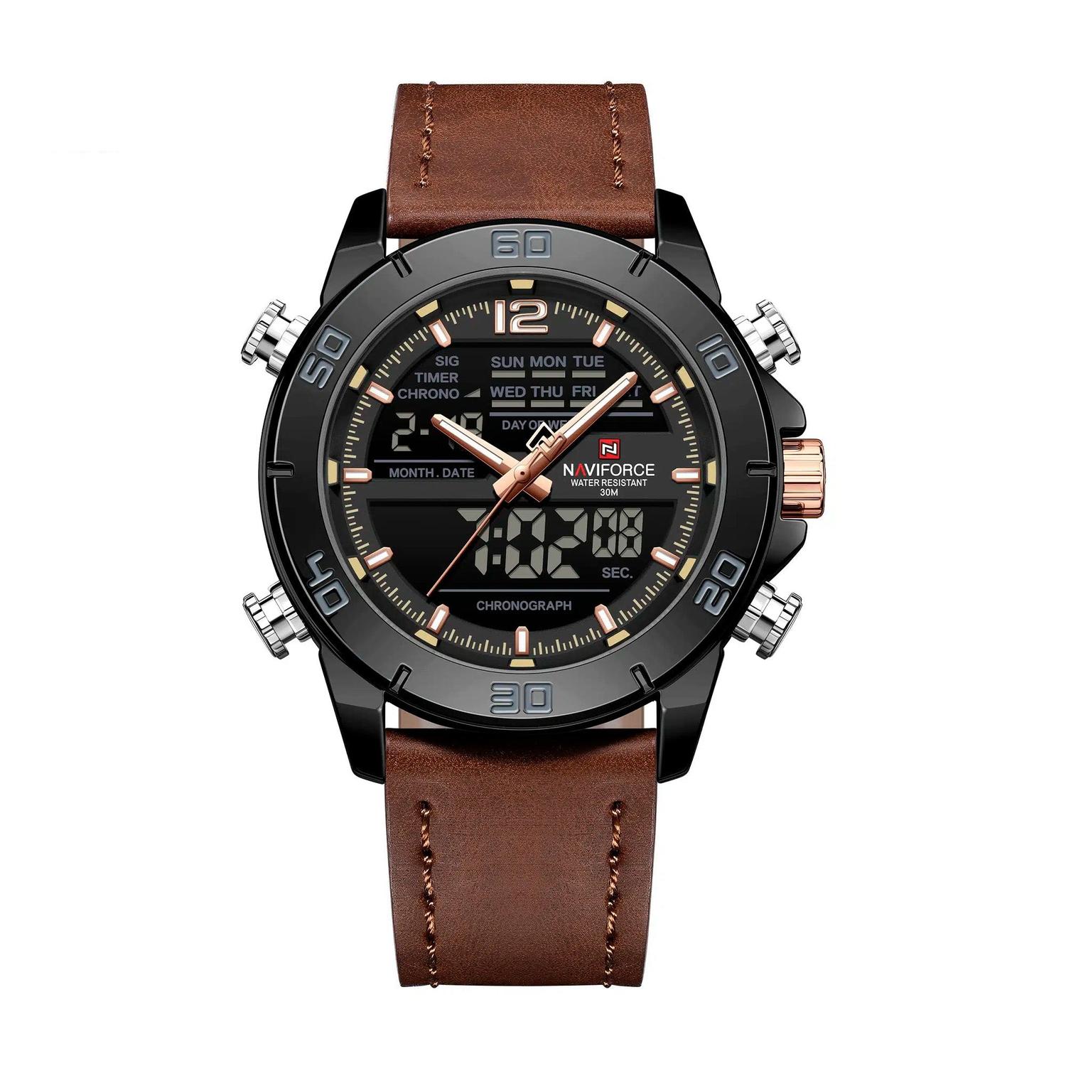 RELOJ ANALOGICO-DIGITAL HOMBRE NF9253L B/RG/D.BN NAVIFORCE MARRÓN 1032772 - 1