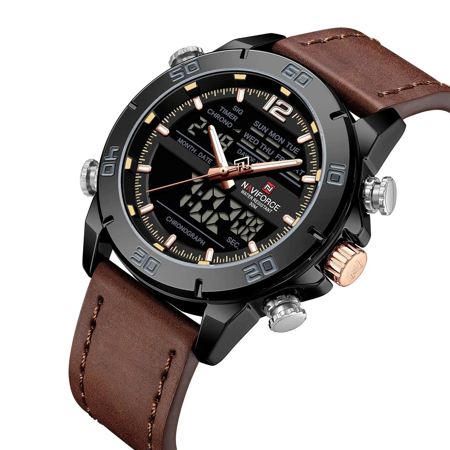 RELOJ ANALOGICO-DIGITAL HOMBRE NF9253L B/RG/D.BN NAVIFORCE MARRÓN 1032772 - 2