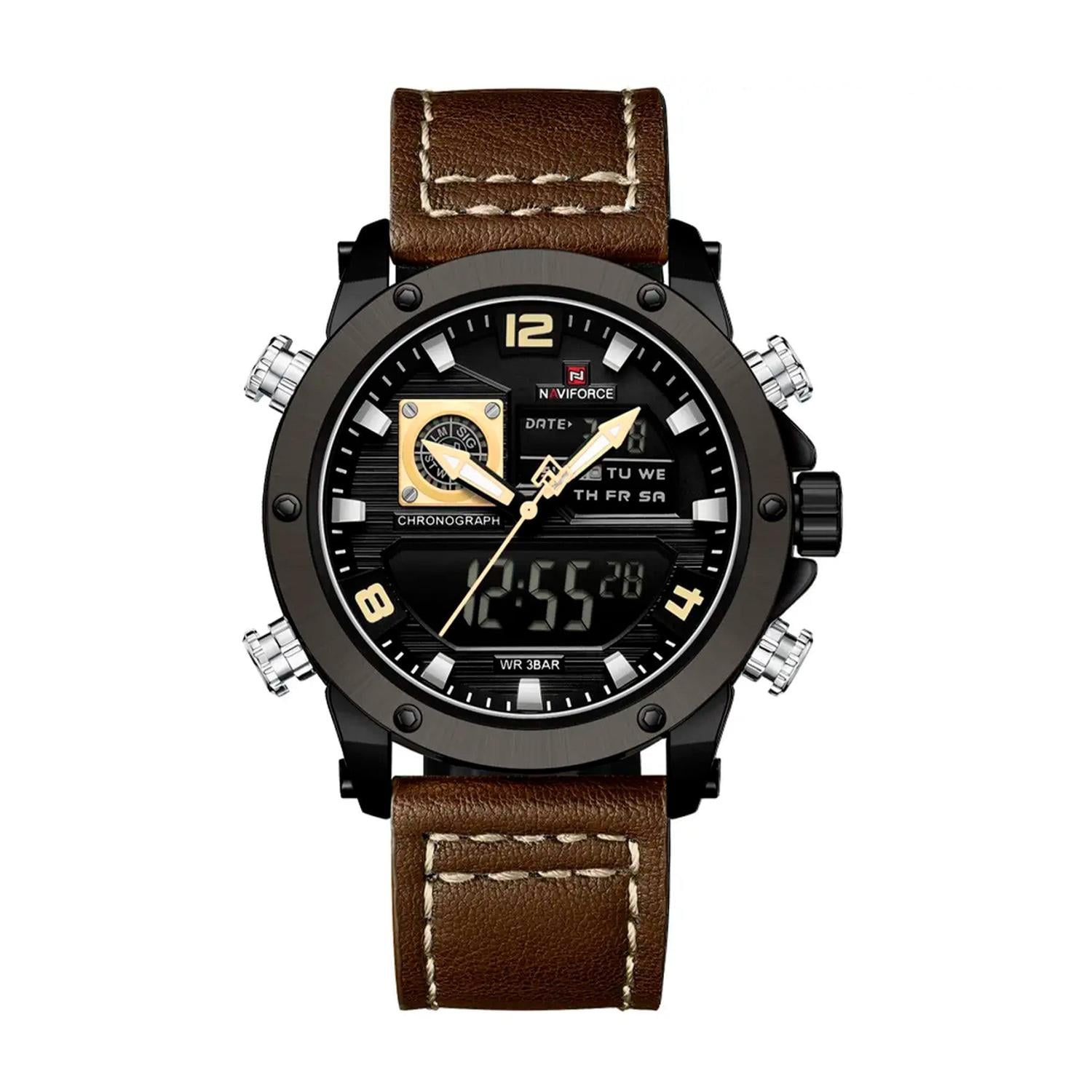 RELOJ ANALOGICO-DIGITAL HOMBRE NF9236 B/Y/BN NAVIFORCE MARRÓN 1032782 - 1
