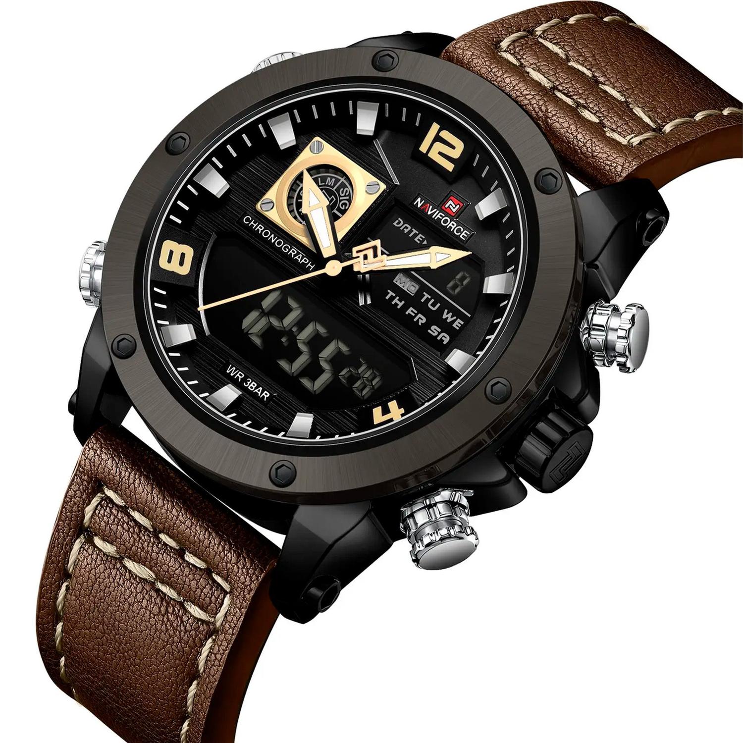 RELOJ ANALOGICO-DIGITAL HOMBRE NF9236 B/Y/BN NAVIFORCE MARRÓN 1032782 - 2