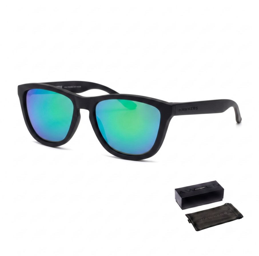 LENTES DE SOL HAWKERS ONE OTR02 NEGRO MATE VERDE ESPEJADO TALLA 54MM - LOAIZAR.PE - 1
