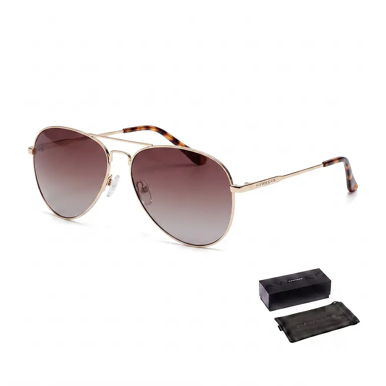 LENTES DE SOL POLARIZADO HAWKERS HAWK GOLD BROWN HHAW22DWMP - TALLA 61MM - LOAIZAR.PE - 1