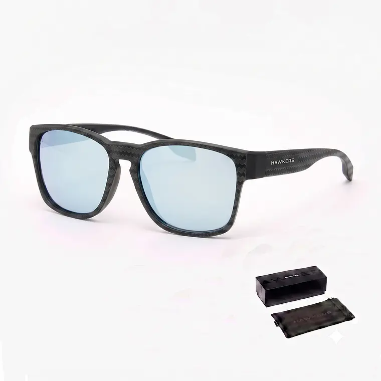 LENTES DE SOL POLARIZADO HAWKERS CORE RAW CARBON FIBER BLACK BLUE CHROME HCRA25NLTP - TALLA 56MM - LOAIZAR.PE - 1