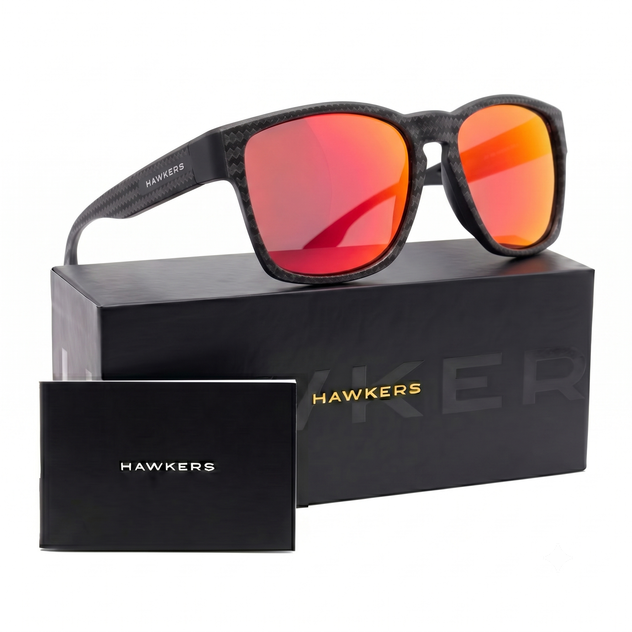 LENTES DE SOL POLARIZADO HAWKERS CORE RAW CARBON FIBER BLACK RUBY HCRA25NRTP -TALLA 56MM - LOAIZAR.PE - 1