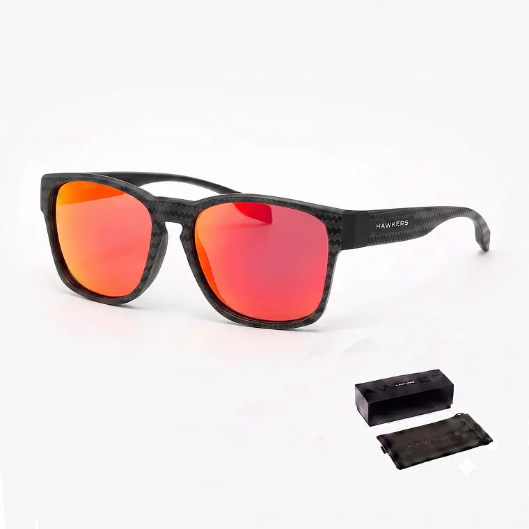 LENTES DE SOL POLARIZADO HAWKERS CORE RAW CARBON FIBER BLACK RUBY HCRA25NRTP -TALLA 56MM - LOAIZAR.PE - 1