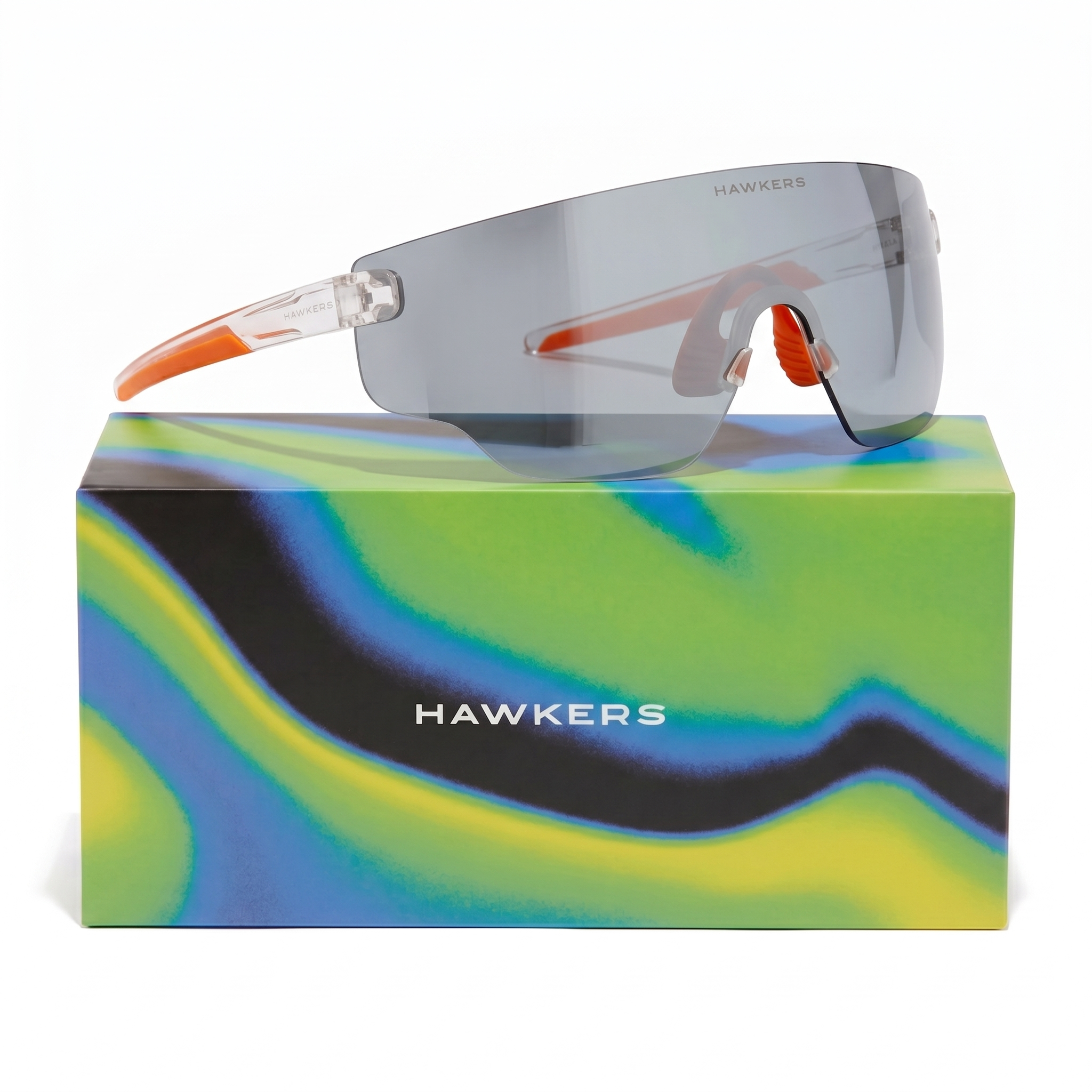 LENTES DE SOL DEPORTIVO HAWKERS SPEED TRANSPARENT CHROME HSPD24TST0 UNISEX - TALLA 45MM - LOAIZAR.PE - 1