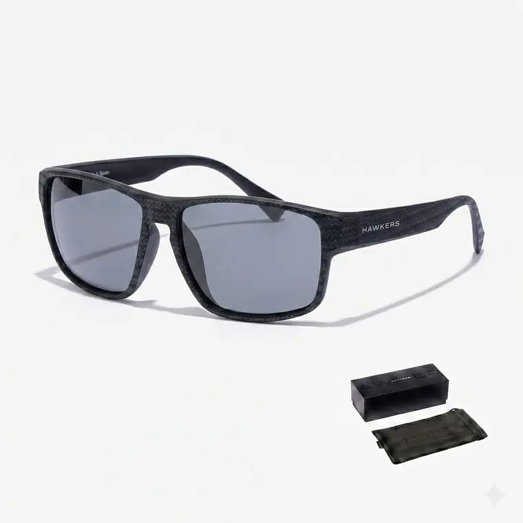 LENTES DE SOL POLARIZADO HAWKERS FASTER RAW CARBON FIBER NEGRO HFRA22NBTP - TALLA 58MM - LOAIZAR.PE - 1
