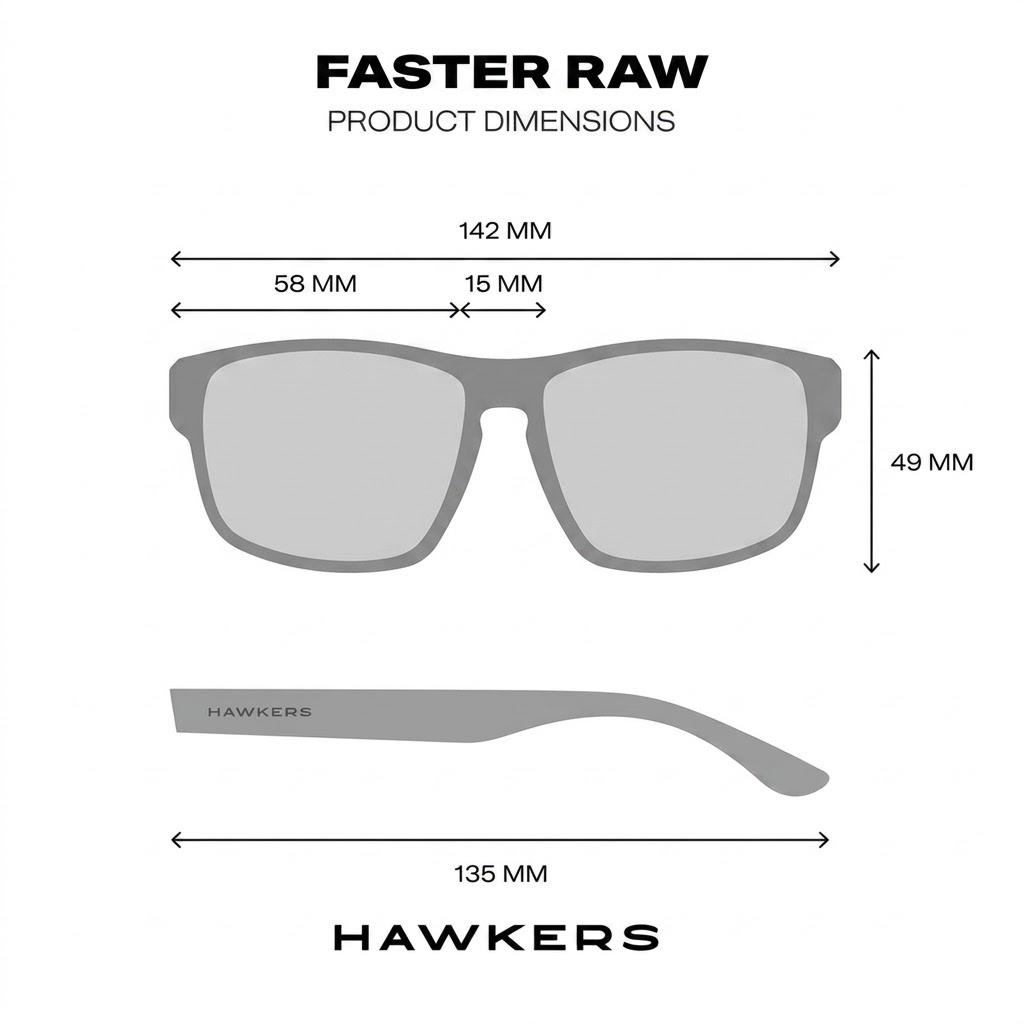 LENTES DE SOL POLARIZADO HAWKERS FASTER RAW CARBON FIBER NEGRO HFRA22NBTP - TALLA 58MM - LOAIZAR.PE - 7
