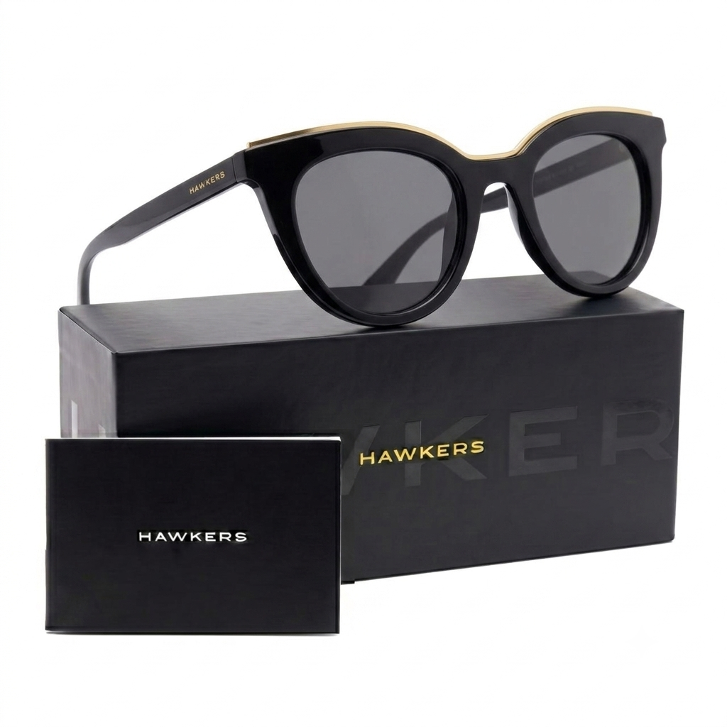 LENTES DE SOL POLARIZADO HAWKERS BELLA BLACK GREY HBEL22BGTP - TALLA 49MM - LOAIZAR.PE - 1