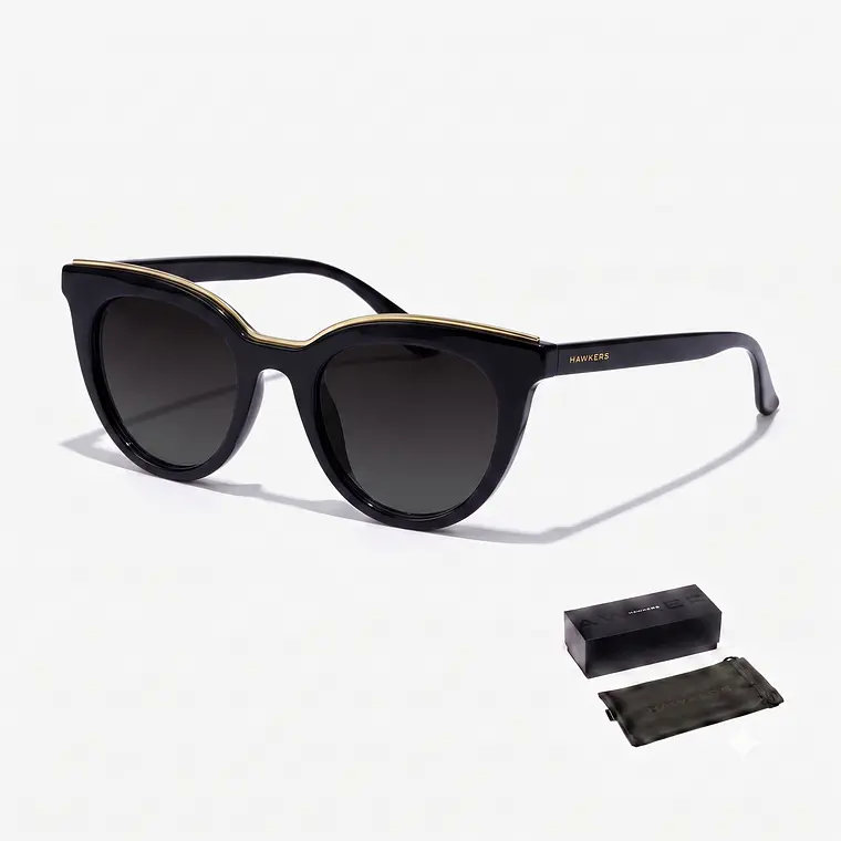 LENTES DE SOL POLARIZADO HAWKERS BELLA BLACK GREY HBEL22BGTP - TALLA 49MM - LOAIZAR.PE - 1