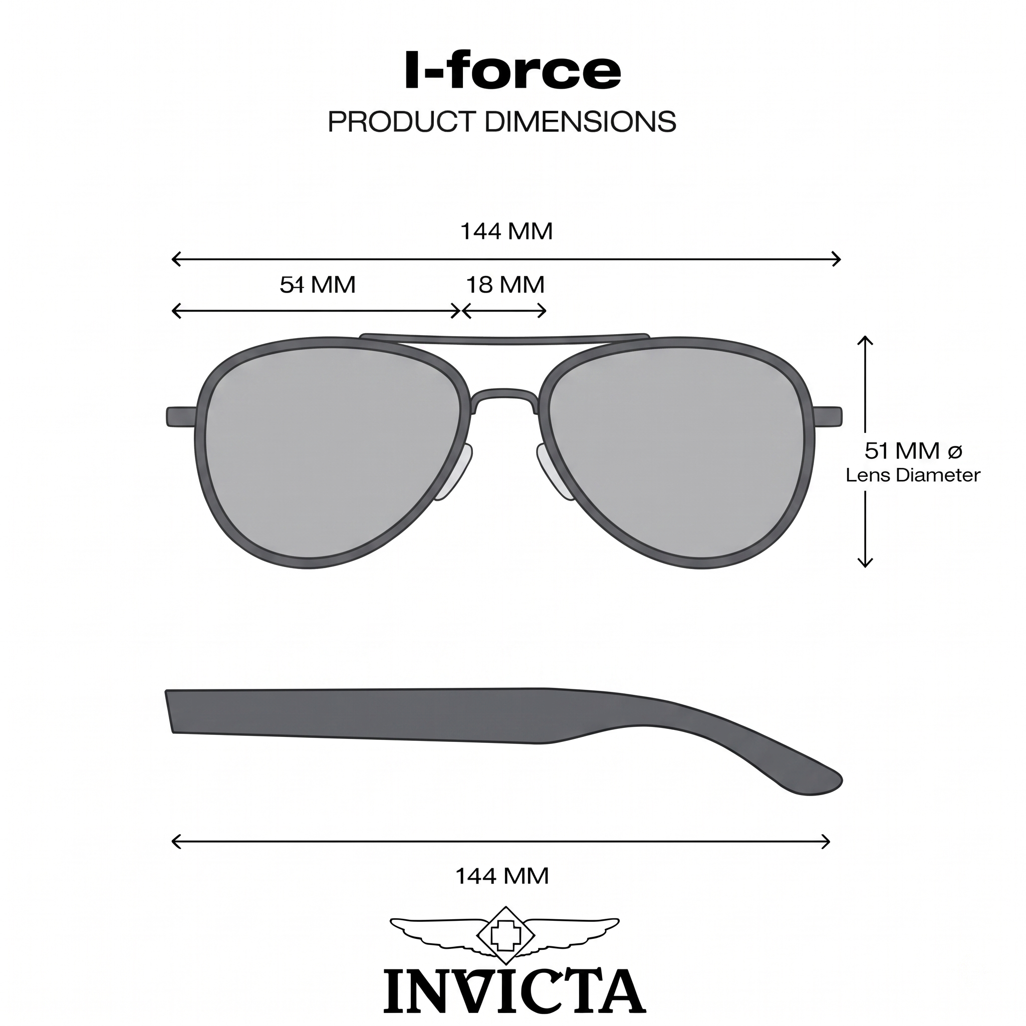 LENTES DE SOL INVICTA I39984-IFO-09-G15 - TALLA 54MM - LOAIZAR.PE - 7
