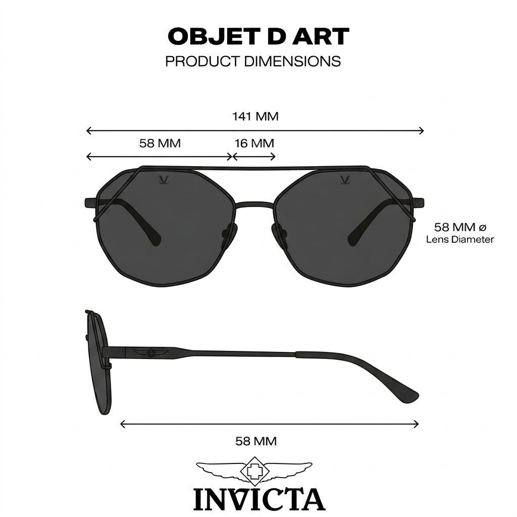 LENTES DE SOL INVICTA I27580-OBJ-09 - TALLA 58MM - LOAIZAR.PE - 9