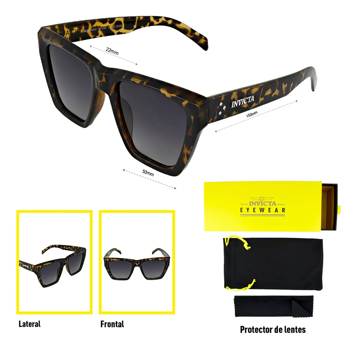 LENTES DE SOL INVICTA I37277-WIL-40-G03 MARRON UNISEX - TALLA 53MM - LOAIZAR.PE - 6