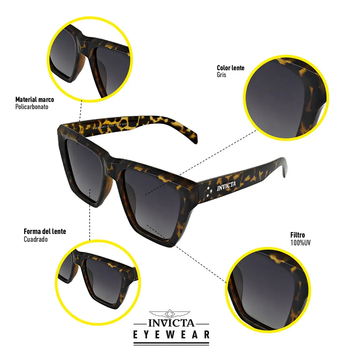 LENTES DE SOL INVICTA I37277-WIL-40-G03 MARRON UNISEX - TALLA 53MM - LOAIZAR.PE - 7