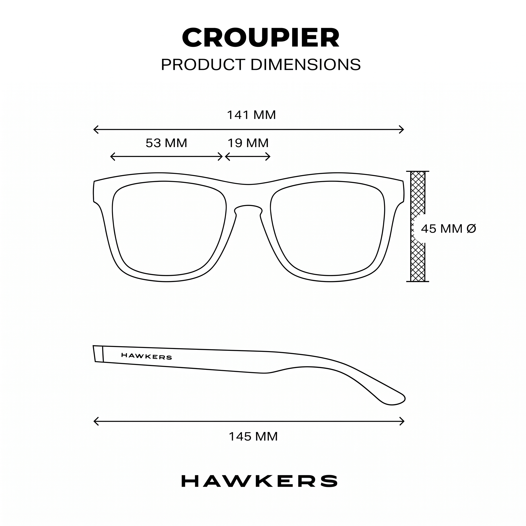 LENTES DE SOL HAWKERS CROUPIER HCRO26CYX0 AMARILLO- TALLA 53MM - LOAIZAR.PE - 2
