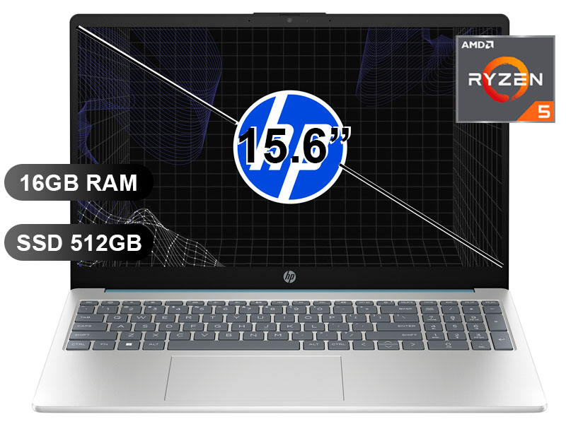 LAPTOP HP 15-FC0256LA RYZEN 5-7520U, 16GB RAM, 512GB SSD, SIN WINDOWS, 15.6' (B9TP9LA) - 1
