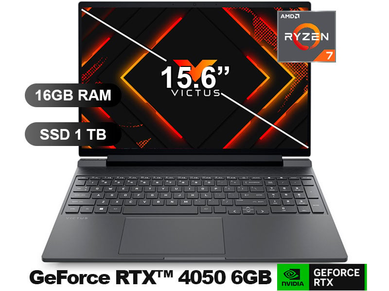 LAPTOP HP VICTUS GAMING 15-FB3013LA R7-8845HS, 16GB RAM, 1TB SSD, RXT4050-6GB, SIN WINDOWS, 15.6' (BF9V4LA) - 1