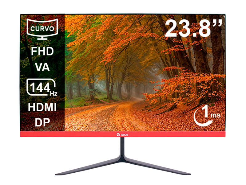 MONITOR TEROS CURVO TE-2403S, 23.8' 144HZ, 1MS, HDMI, DP, EARPHONE OUT - 1