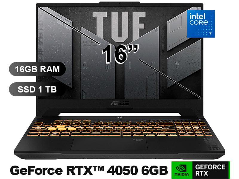 LAPTOP ASUS TUF GAMING A16 FX607VU-RL228 I7- 240H, 16GB RAM, 1TB SSD, RTX4050-6GB, SIN WINDOWS, 16' - 1