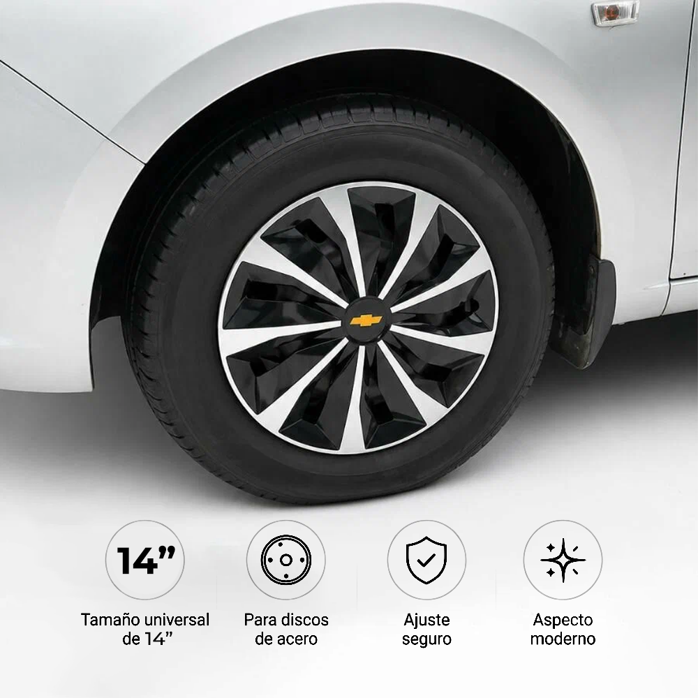 KIT DE VASOS ARO 14” LOGO CHEVROLET OZ TUNNING - 1