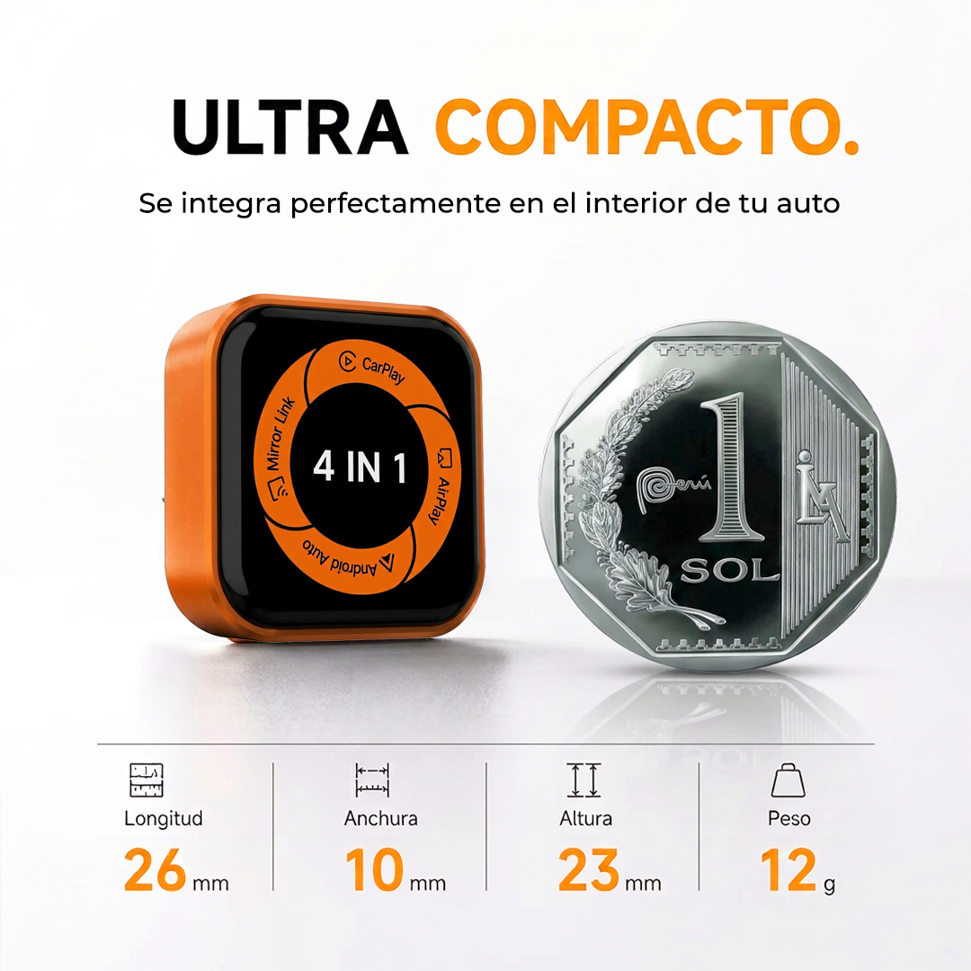 ADAPTADOR INALÁMBRICO 4 EN 1 CARPLAY/ANDROID AUTO 5GHZ BT 5.4 OZ TUNNING - 4