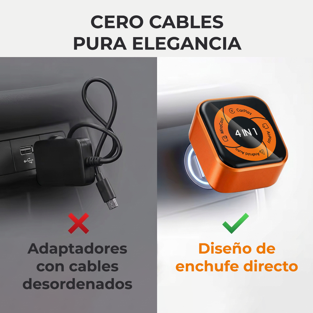 ADAPTADOR INALÁMBRICO 4 EN 1 CARPLAY/ANDROID AUTO 5GHZ BT 5.4 OZ TUNNING - 5