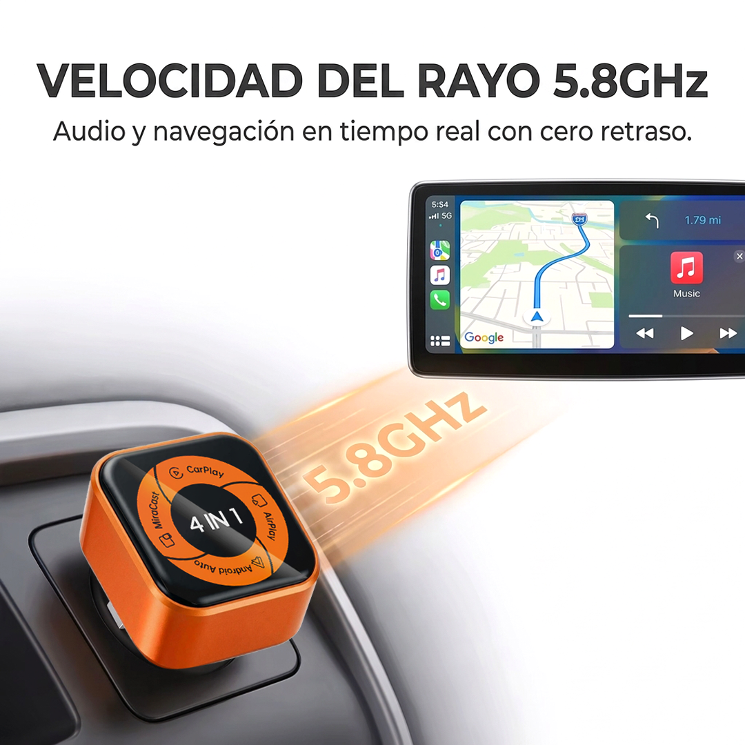 ADAPTADOR INALÁMBRICO 4 EN 1 CARPLAY/ANDROID AUTO 5GHZ BT 5.4 OZ TUNNING - 7