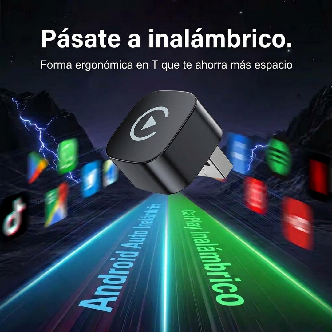 ADAPTADOR INALÁMBRICO CARPLAY/ANDROID AUTO 2.4 GHZ + 5GHZ BT 5.2 OZ TUNNING - 5