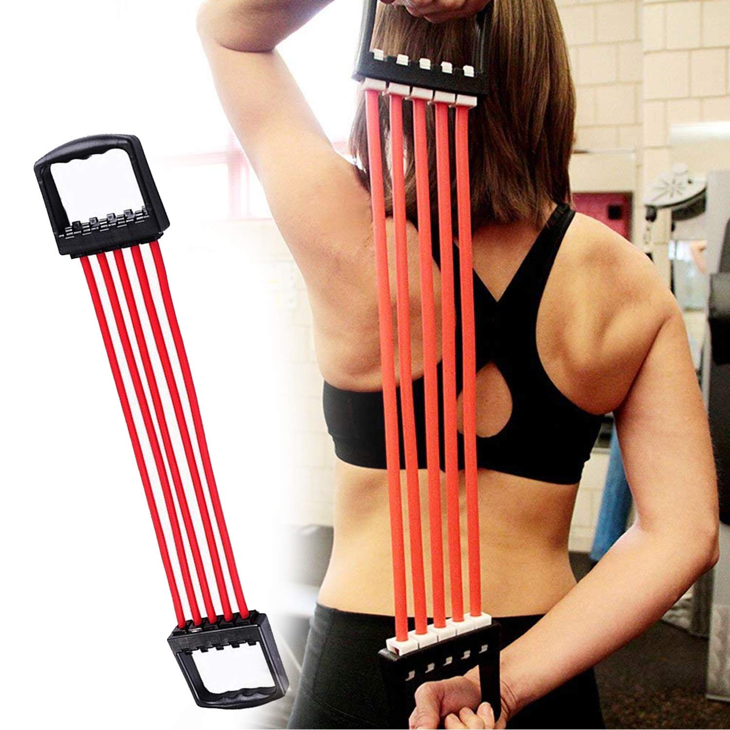 BANDAS RESISTENCIA ENTRENAMIENTO PECHO FITNESS GYM 5 NIVELES - 2