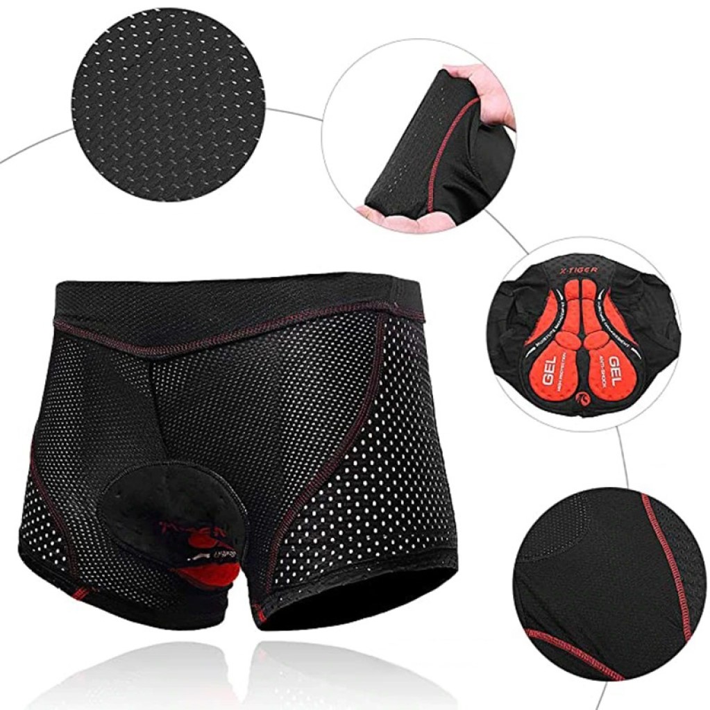 PANTALONETA CICLISMO X-TIGER NEGRO BOXER CON ALMOHADILLA GEL - 3