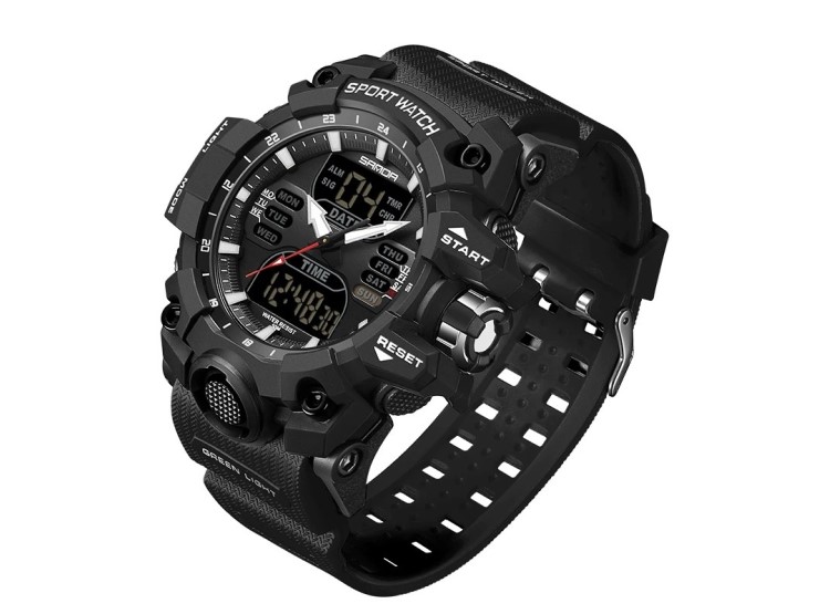 RELOJ SANDA HOMBRE ANÁLOGO DIGITAL 6126 NEGRO - 1