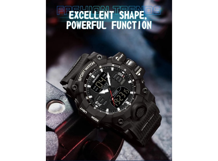 RELOJ SANDA HOMBRE ANÁLOGO DIGITAL 6126 NEGRO - 3