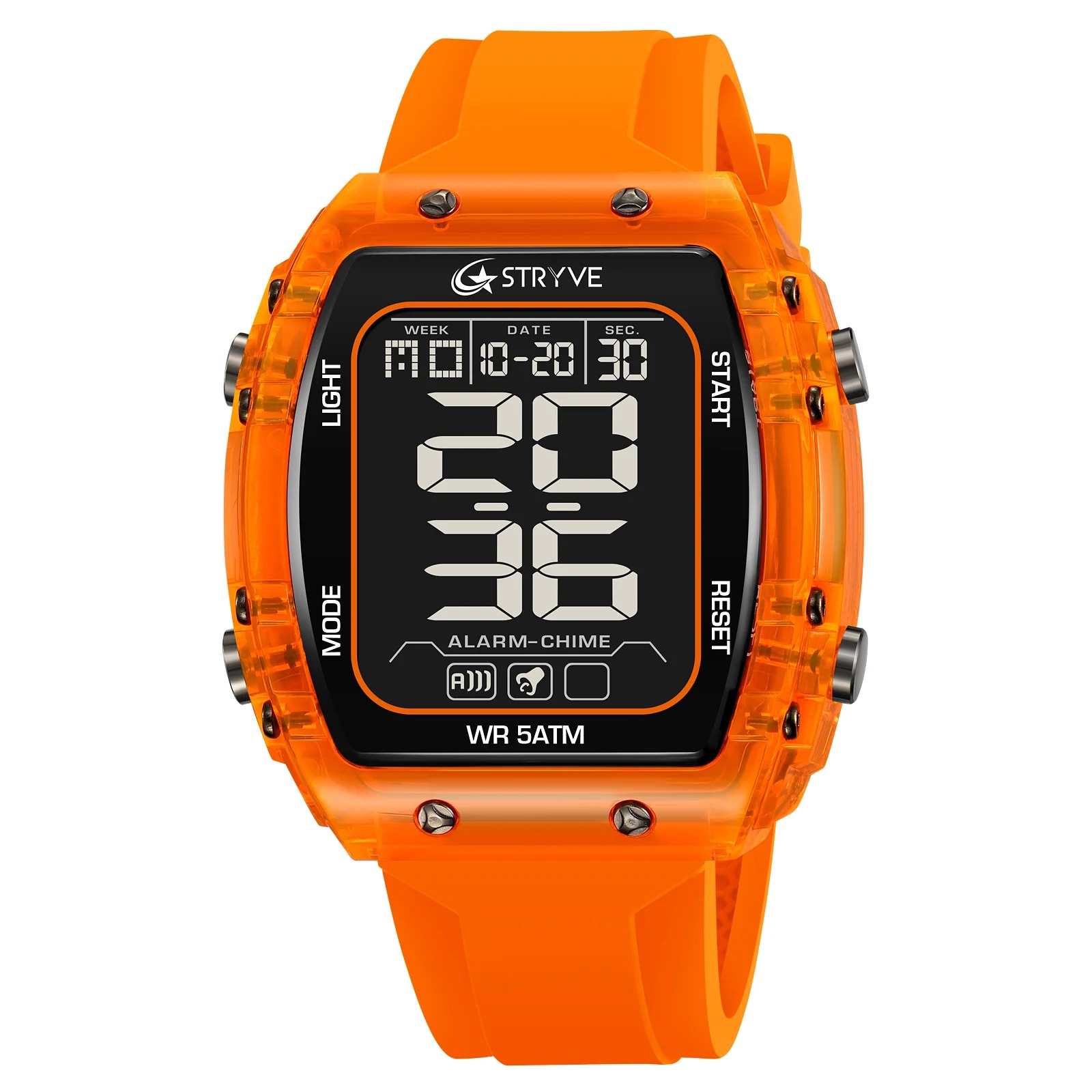 RELOJ HOMBRE DEPORTIVO STRYVE 8031 DIGITAL NARANJA - 1
