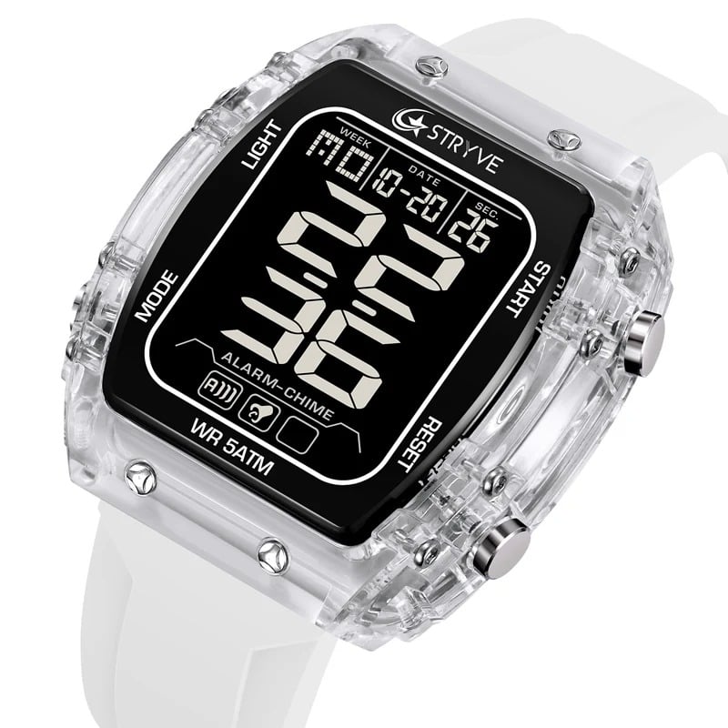 RELOJ HOMBRE DEPORTIVO STRYVE 8031 DIGITAL BLANCO - 1