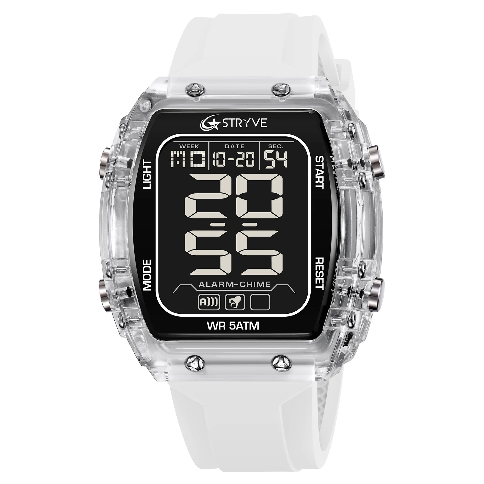 RELOJ HOMBRE DEPORTIVO STRYVE 8031 DIGITAL BLANCO - 2