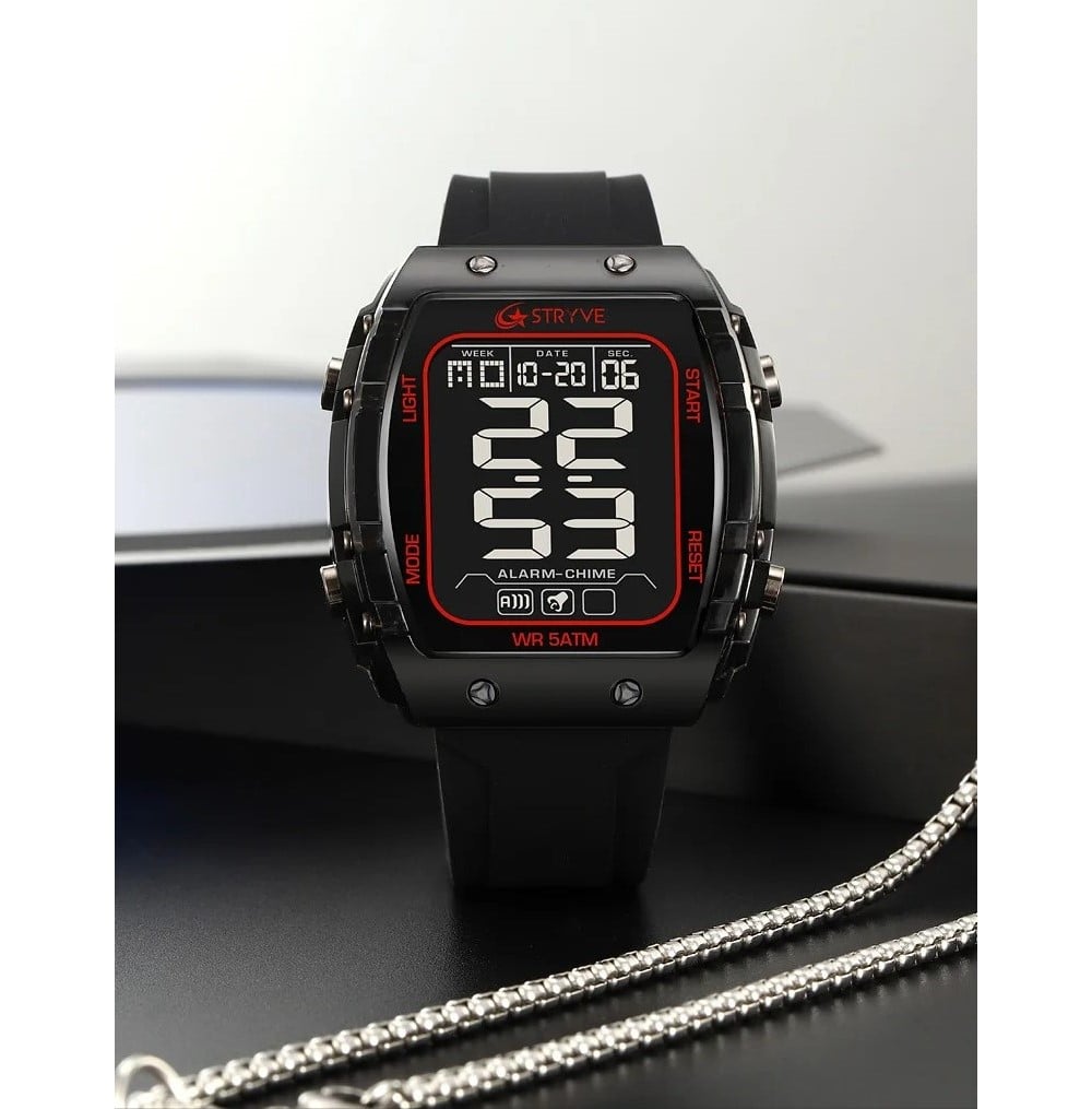 RELOJ HOMBRE DEPORTIVO STRYVE 8031 DIGITAL NEGRO - 2