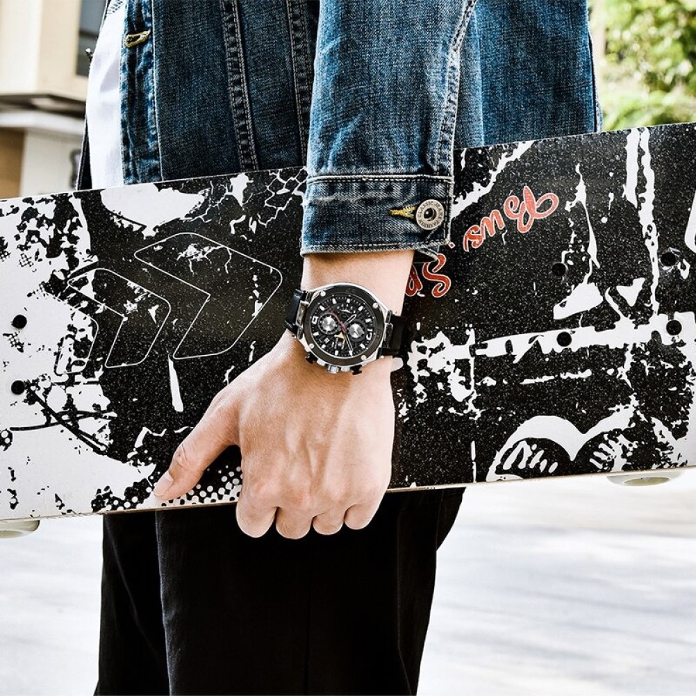 RELOJ HOMBRE BENYAR 5151 CRONÓGRAFOS CORREA CUERO - 6