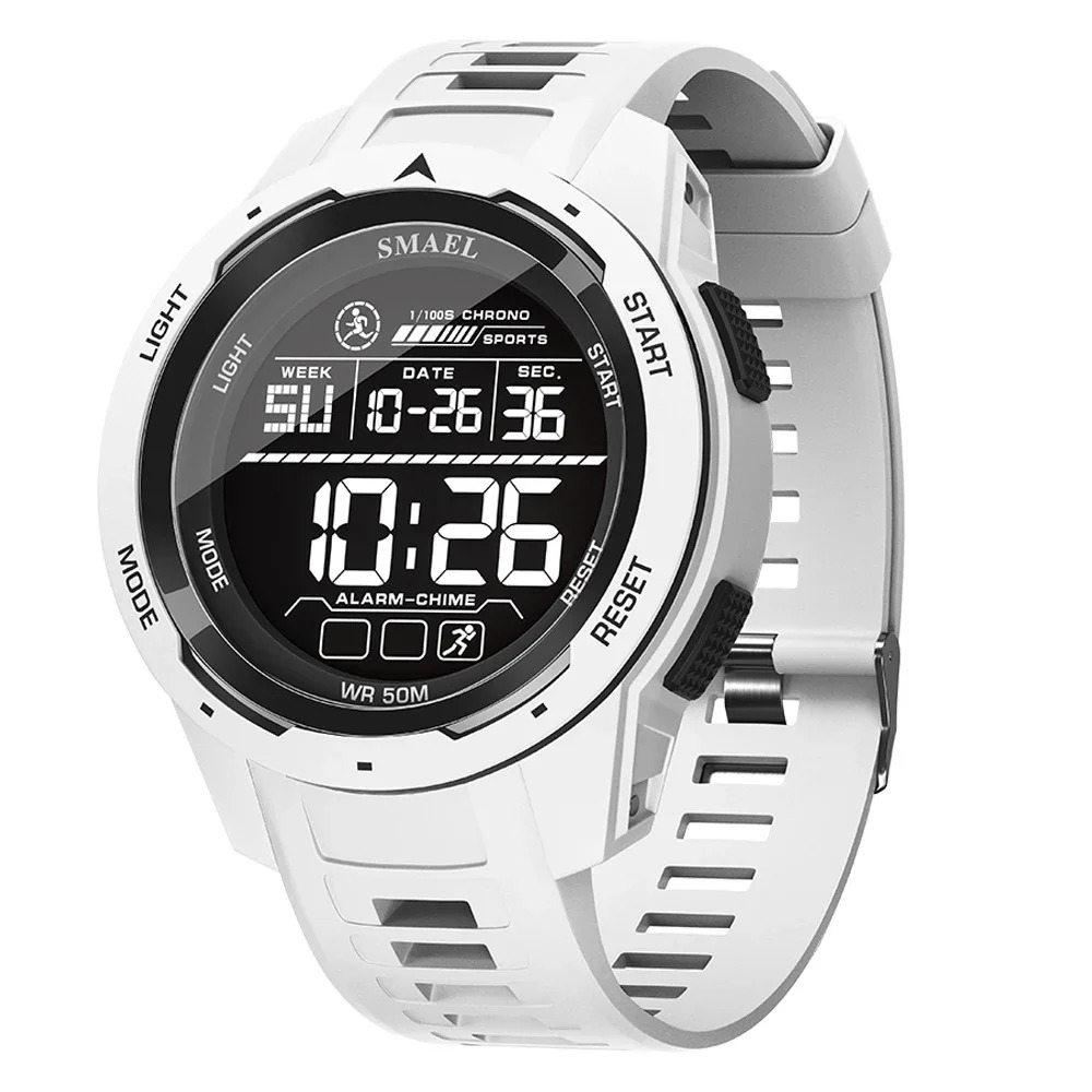 RELOJ DEPORTIVO SMAEL 8105 DIGITAL BLANCO - 1