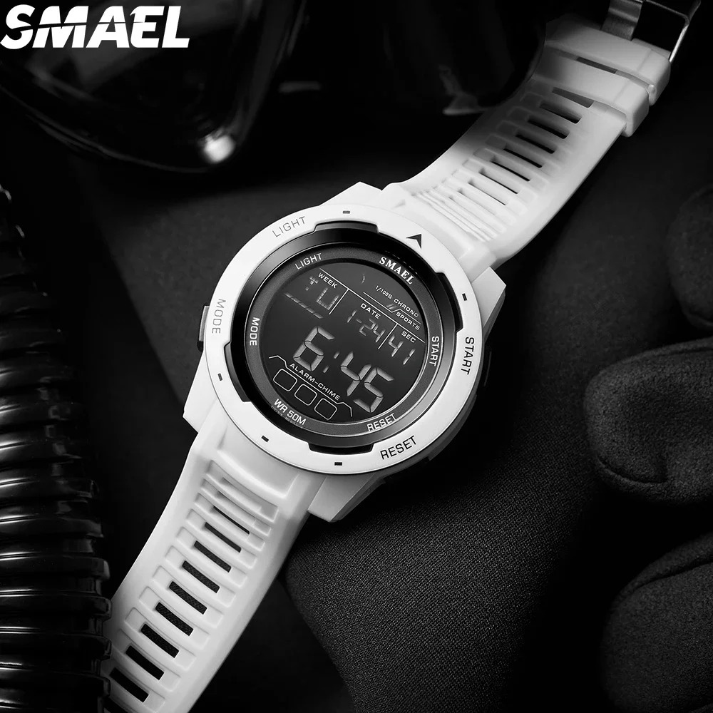 RELOJ DEPORTIVO SMAEL 8105 DIGITAL BLANCO - 3