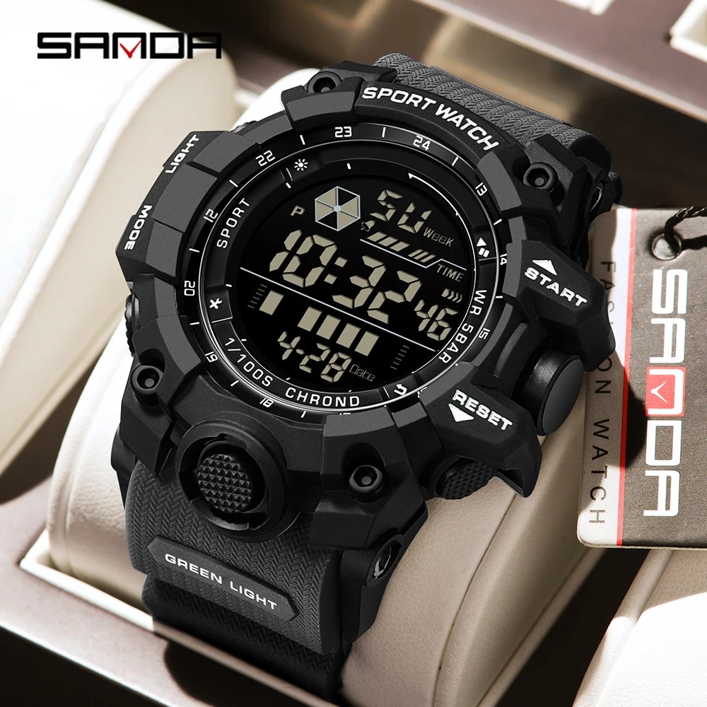 RELOJ DEPORTIVO SANDA 6229 DIGITAL NEGRO - 3