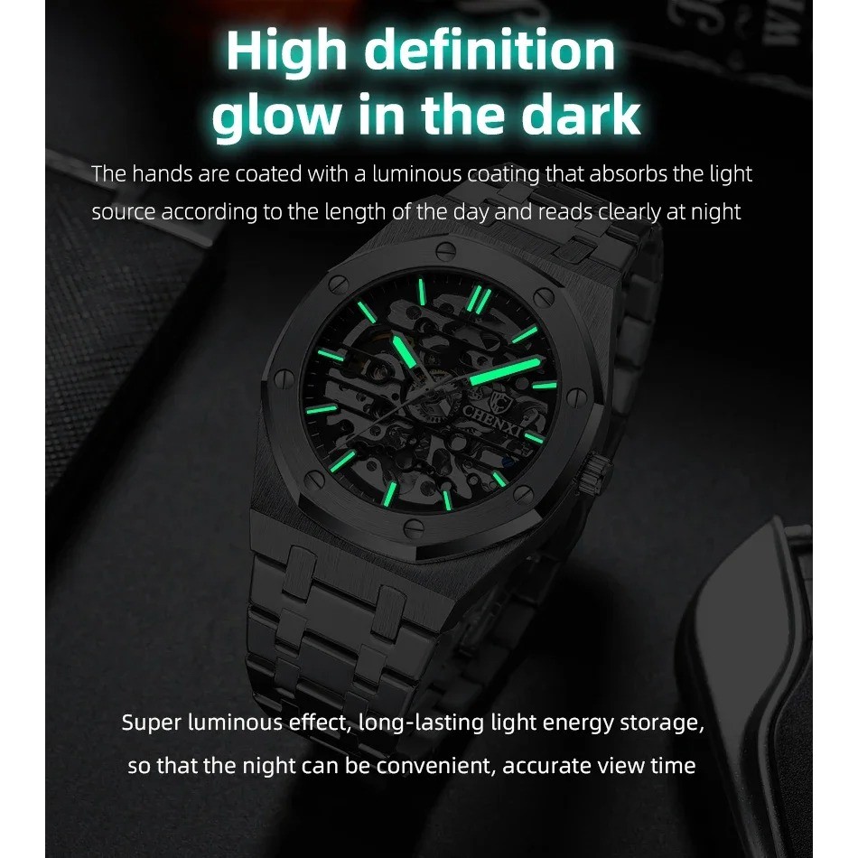 RELOJ LUJO CHENXI 8848 MECANICO-AUTOMATICO SKELETON - 6