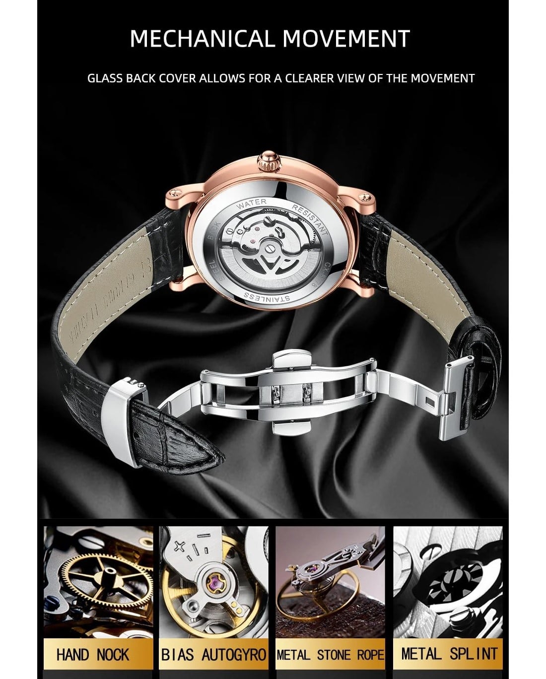 RELOJ LUJO CHENXI 8873 MECANICO-AUTOMATICO TOURBILLON MARRÓN - 4