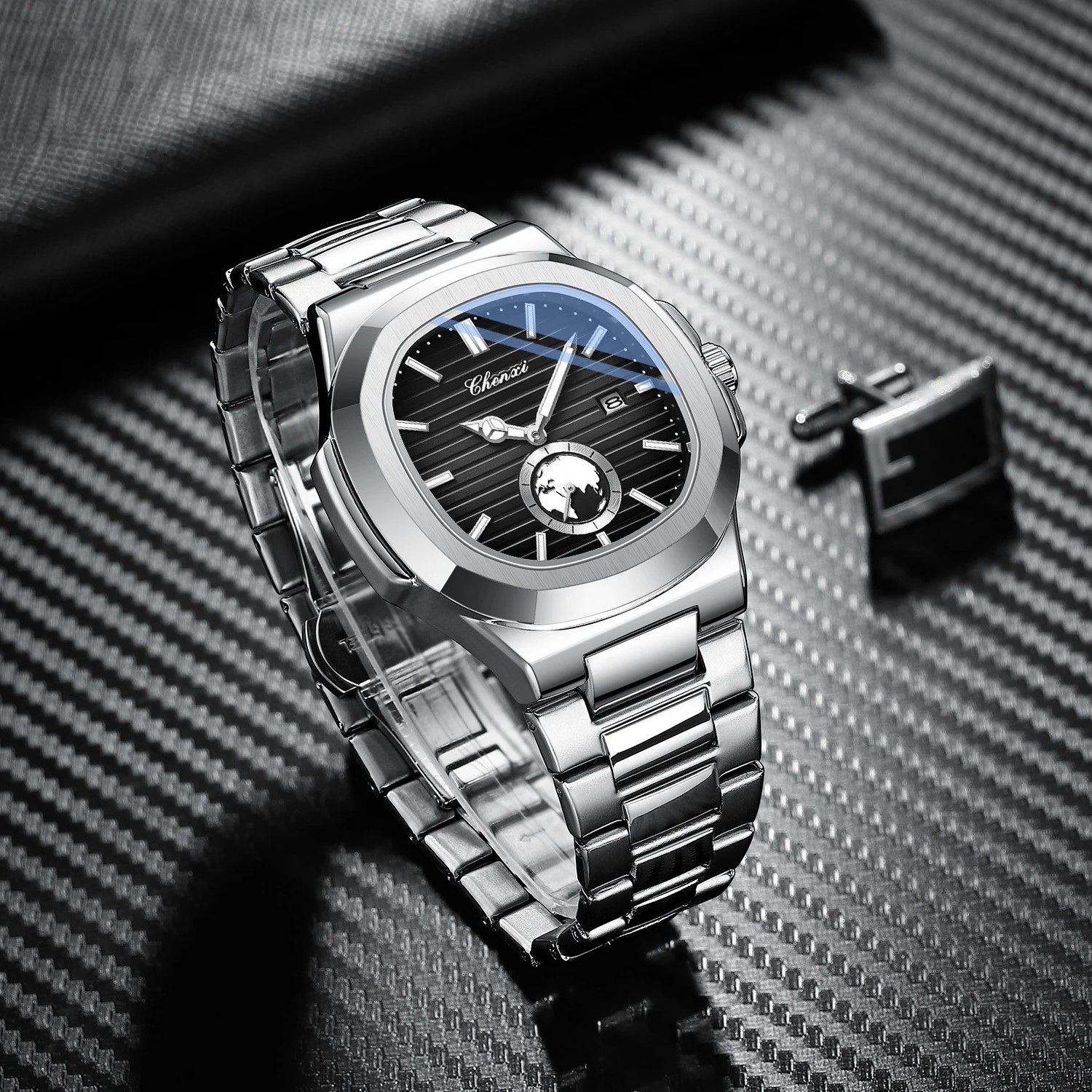RELOJ HOMBRE CHENXI 612 ANÁLOGO NEGRO - 3