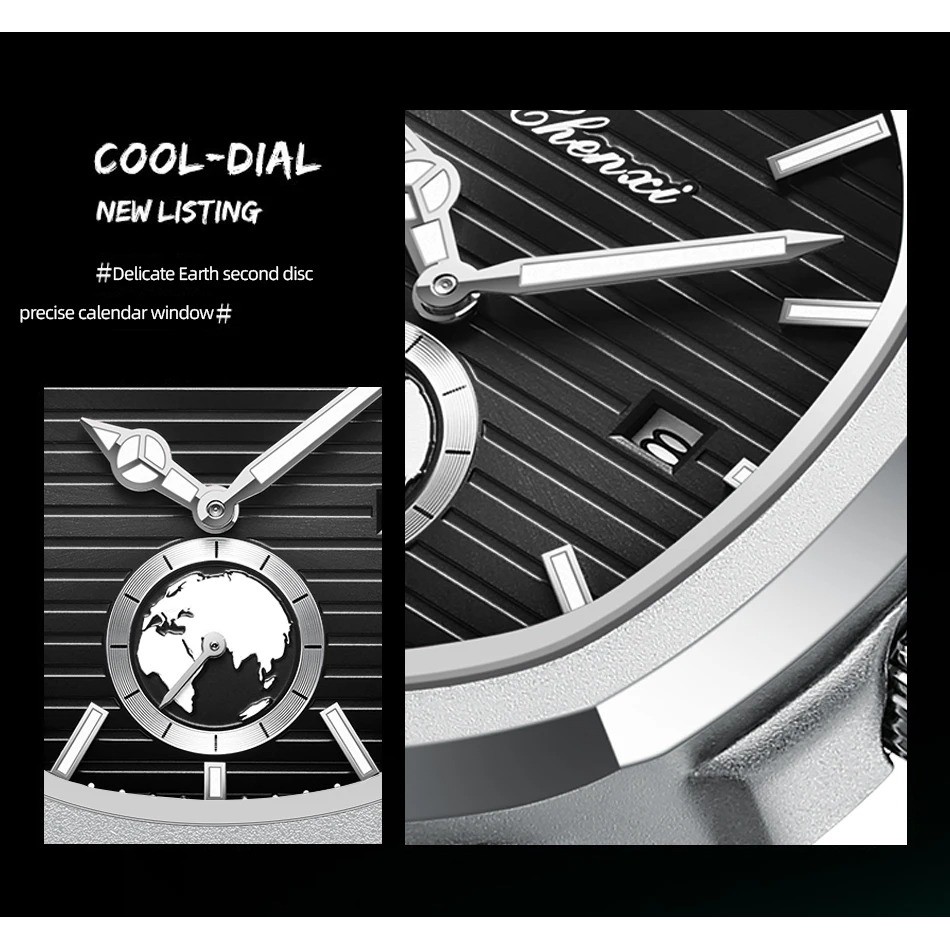 RELOJ HOMBRE CHENXI 612 ANÁLOGO NEGRO - 5