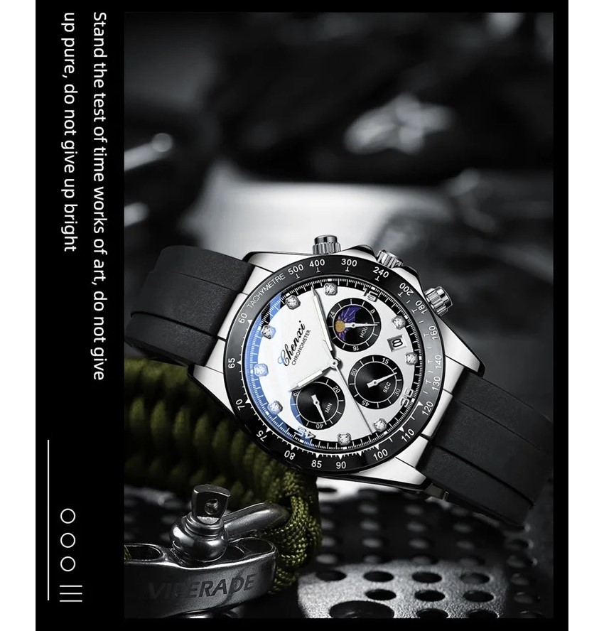 RELOJ LUJO CHENXI 958B CRONOGRAFO BLANCO - 4